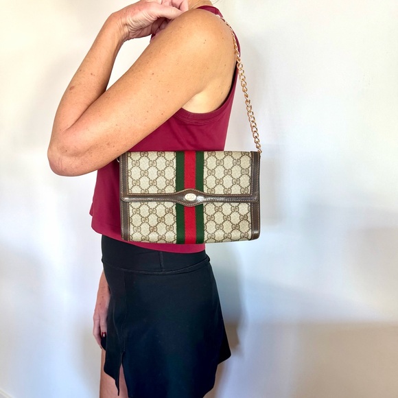 Gucci Authenticated Monogram Sherry Line Clutch / Shoulder Bag - Picture 6 of 11